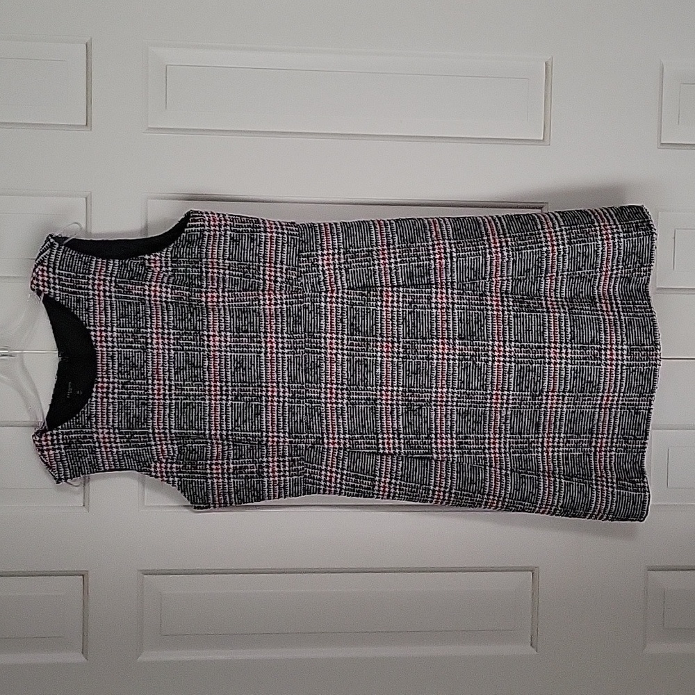 Talbots women's black and red tweed jumper dress sz 14p